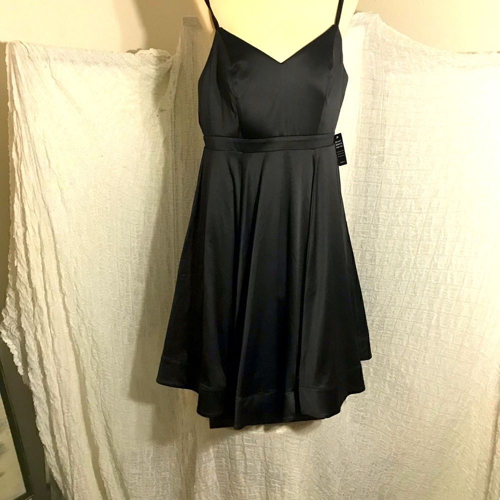 Torrid NWT Black Satin Skater Cocktail Dress Size 10